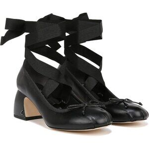 Circus by Sam Edelman Womens Black Polyurethane Block Heel Della Lace-up Pump